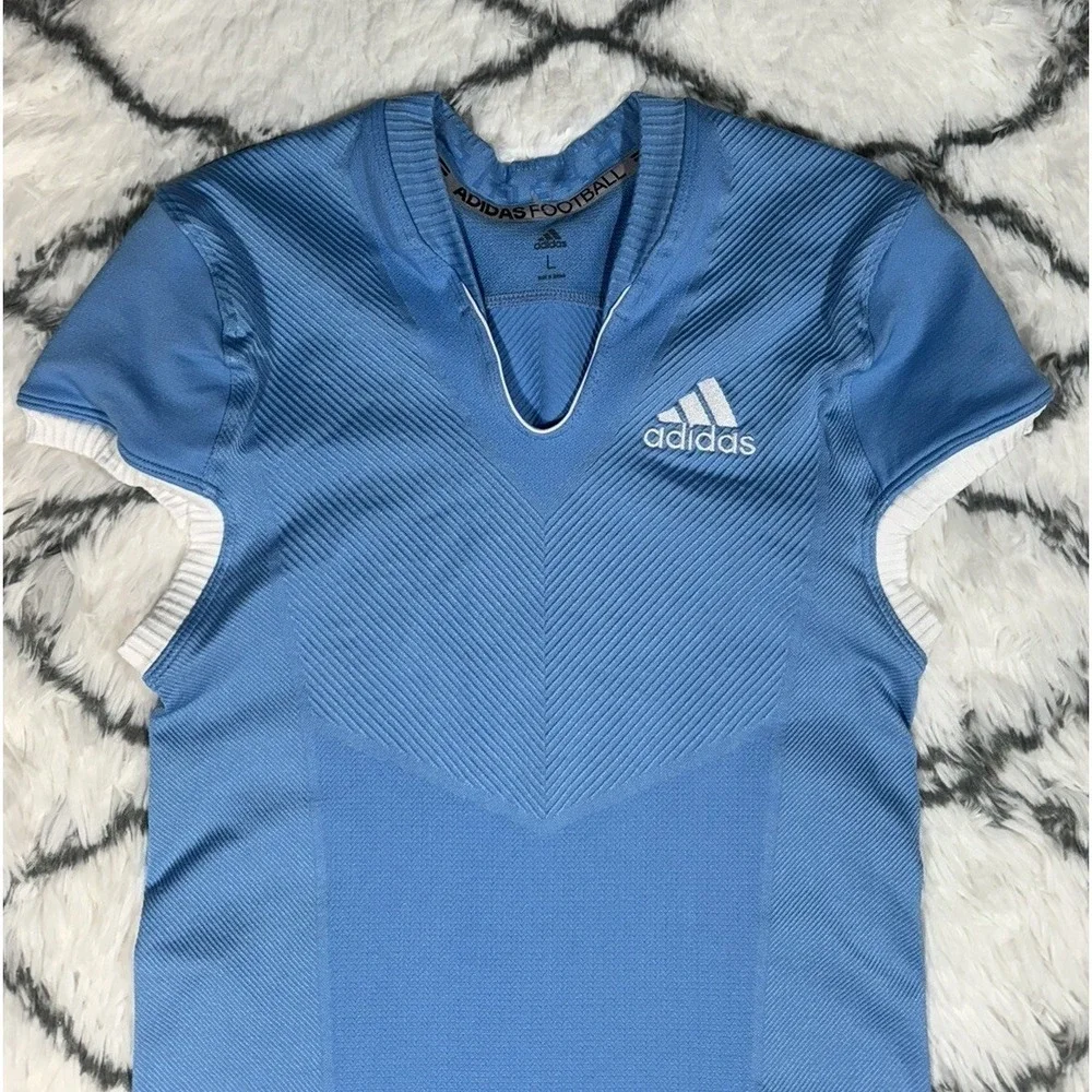 ADIDAS Primeknit A1 Climacool Football Jersey Blue White Men's Sz L *NEW* DQ3447